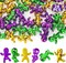 24 PCS King Cake Babies, 1 Inch Plastic Babies for Mardi Gras, Purple Green Gold Tiny Plastic Babies for Baby Shower Favors Ice Cube Game, Small Plastic Babies for Mardi Gras Party Decorations